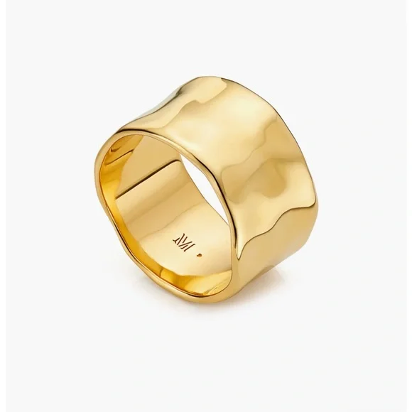 Monica Vinader Siren Muse Wide Ring in Gold sz 6 250$ - Picture 2 of 6